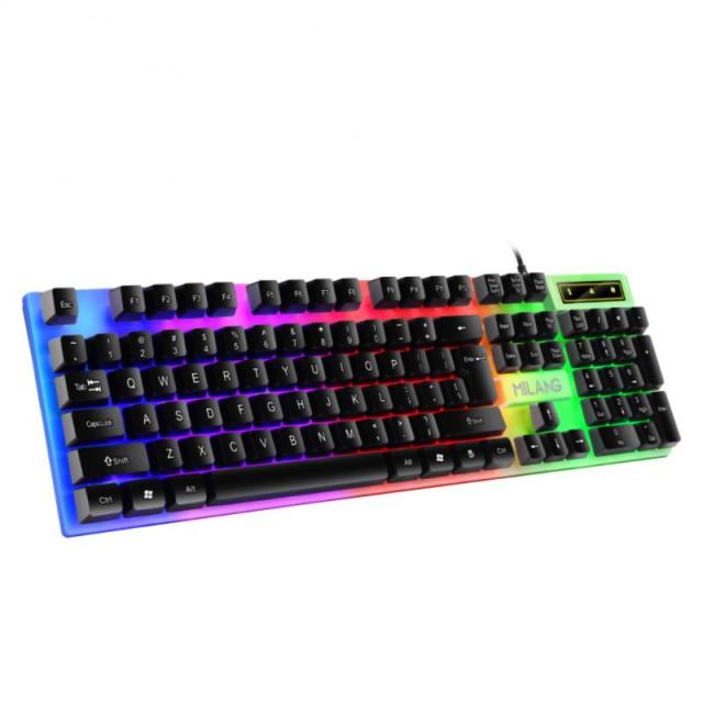Rainbow LED T6 USB Wired Keyboard Mouse Set - Sdoutfit