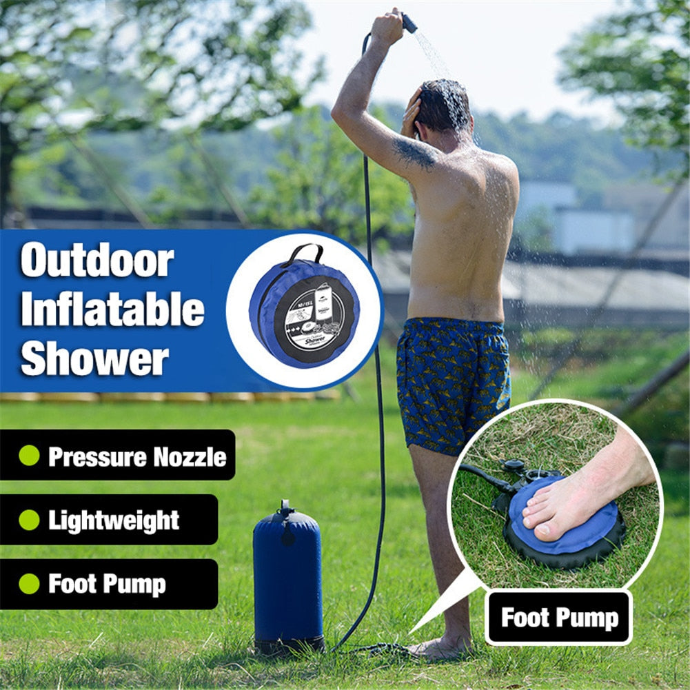 11L Inflatable Shower Bag With Foot Pump - Sdoutfit